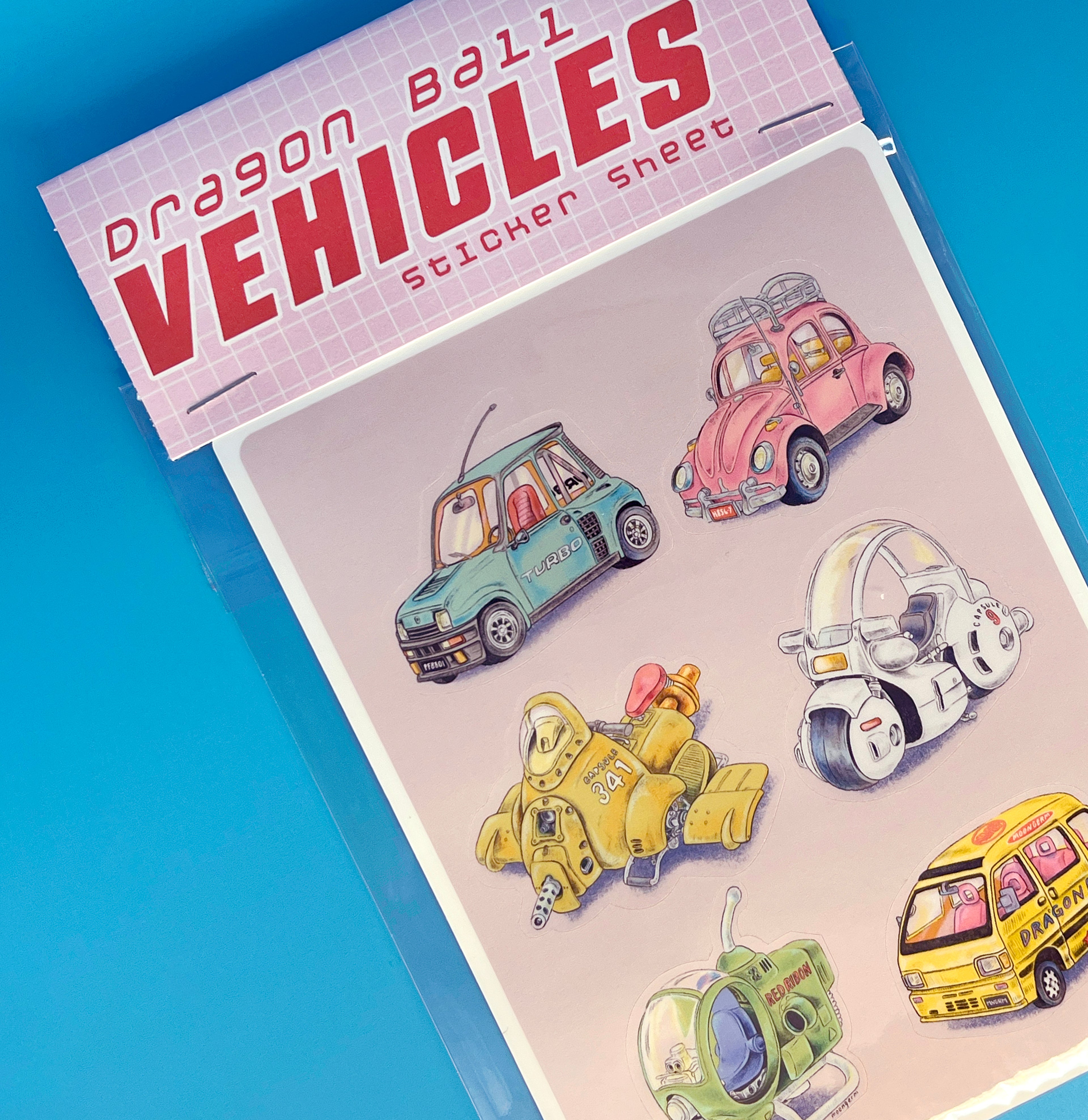 Dragon Ball Vehicles Sticker Sheet