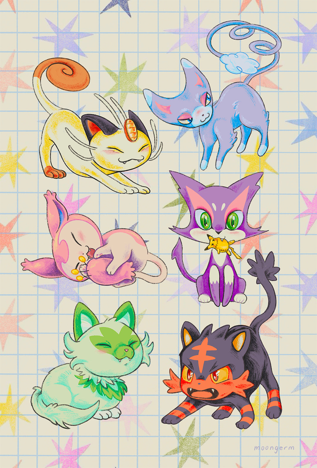 Poke Cats Print